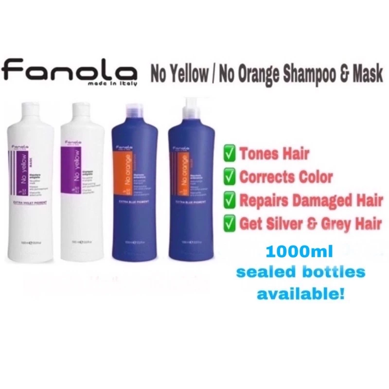Fanola No Yellow & No Orange Shampoo and Mask 350ml & 1000ml Sealed Bottles - Image 8