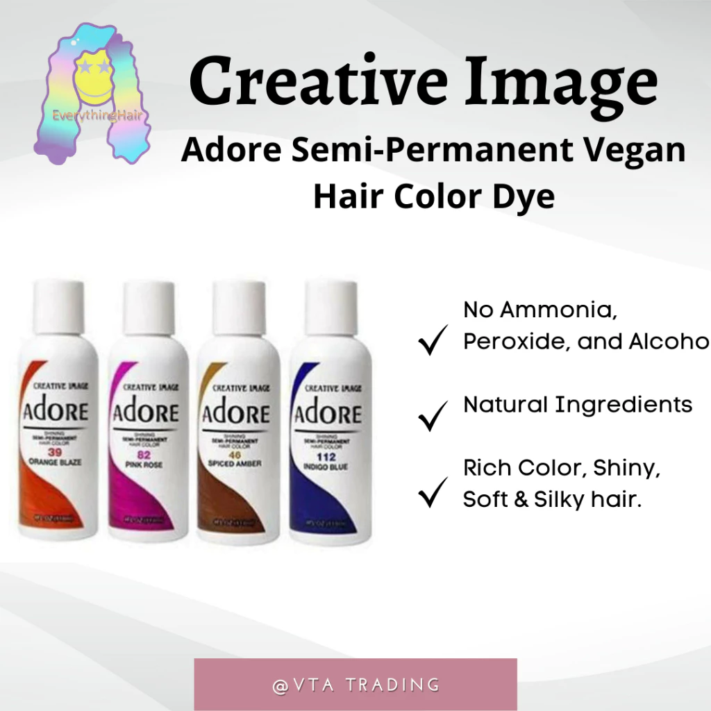 Adore Hair Dye Semi Permanent Vegan (same as Arctic Fox) 4oz