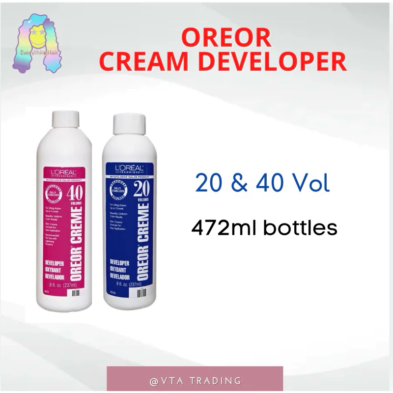 L'oreal Oreor 20 & 40 Volume Creme Developer, 16 Fl Oz