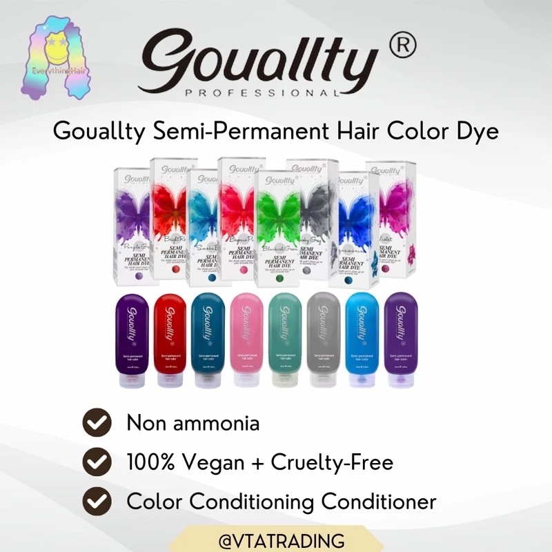 Gouallty Semi Permanent Hair Color 200ml/7.2oz Vegan same as Arctic Fox